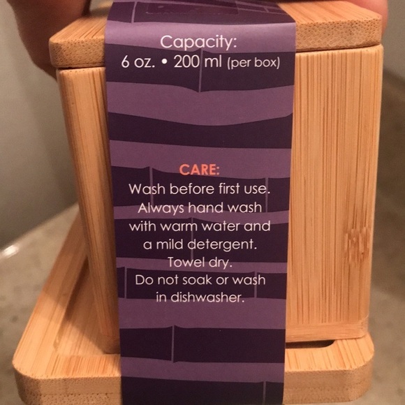 Totally Bamboo Double Dipper Salt & Storage boxes with spoons & Stand- NWT - Picture 4 of 4